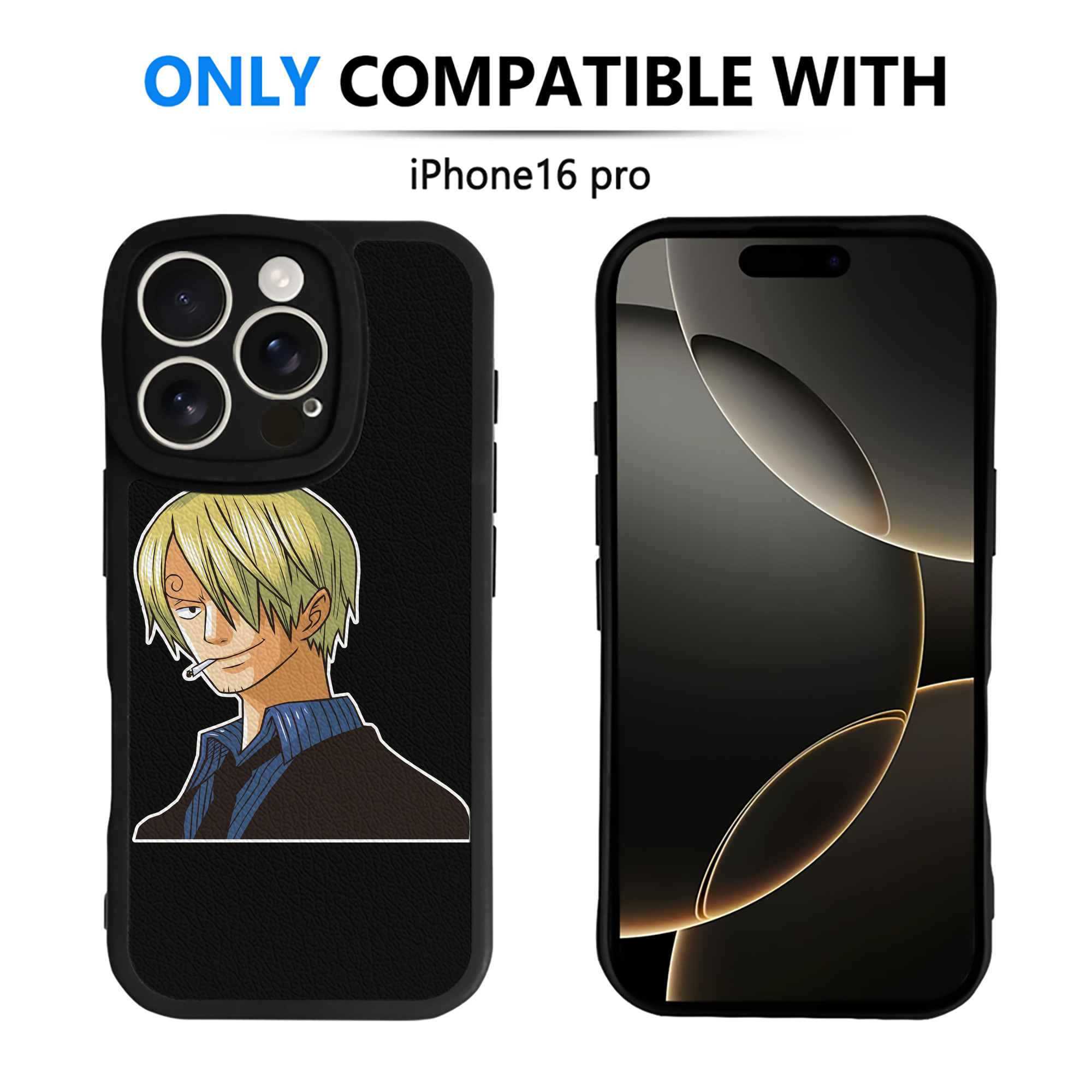 （画像用） ワンピース サンジ ONE PIECE Sanji 【iPhone 16シリーズ対応】シリコンスマホケース（レザー調） 材質：シリコン